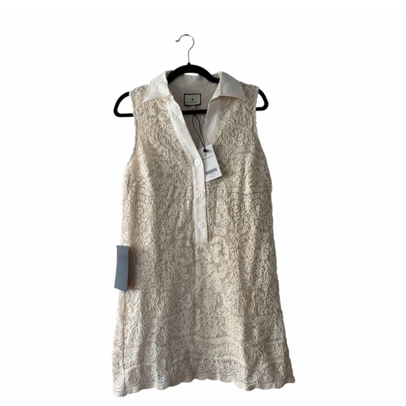 Tuckernuck Tan Lace Sleeveless Collier Dress Women’s Size Small NEW - Picture 3 of 5